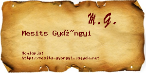 Mesits Gyöngyi névjegykártya