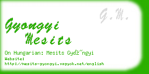 gyongyi mesits business card